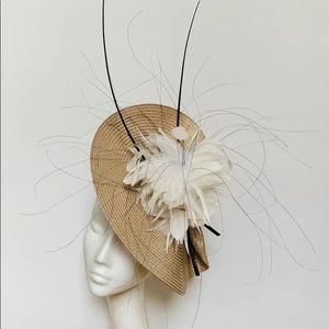 Beige Fascinator Kentucky Derby Hat